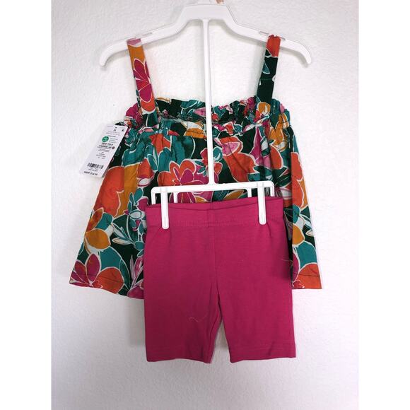 Carters Two Piece Tropical Print Top and Pink Shorts - 24M - Picture 4 of 4